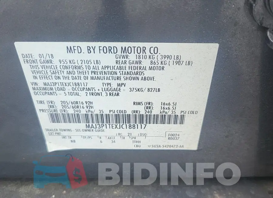 MAJ3P1TEXJC188117 Photo# 10