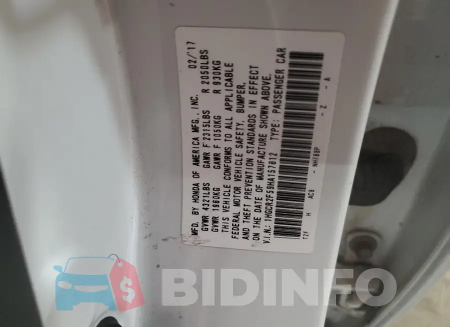 1HGCR2F59HA157812 Photo# 12