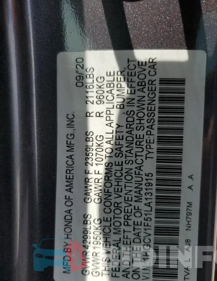 1HGCV1F51LA131915 Photo# 12