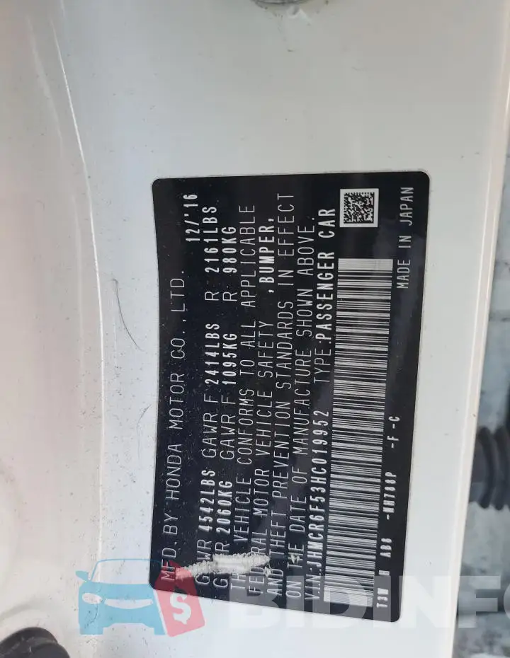 JHMCR6F53HC019952 Photo# 12