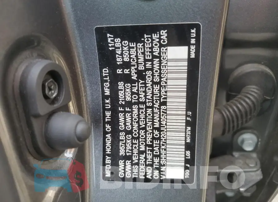 SHHFK7H20JU405778 Photo# 12