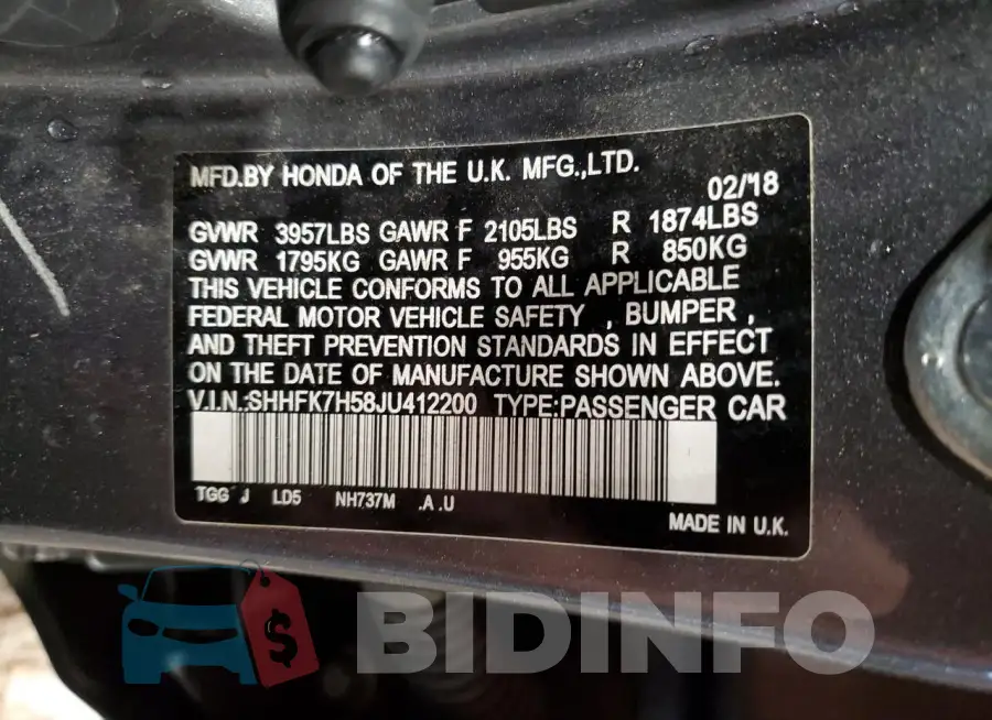 SHHFK7H58JU412200 Photo# 13