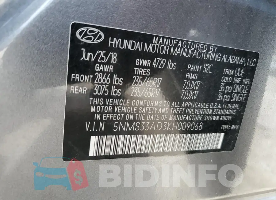 5NMS33AD3KH009068 Photo# 13