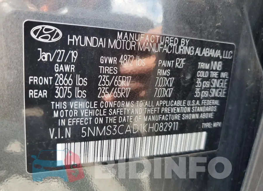 5NMS3CAD1KH082911 Photo# 13