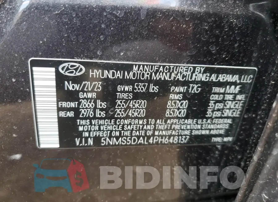 5NMS5DAL4PH648137 Photo# 12