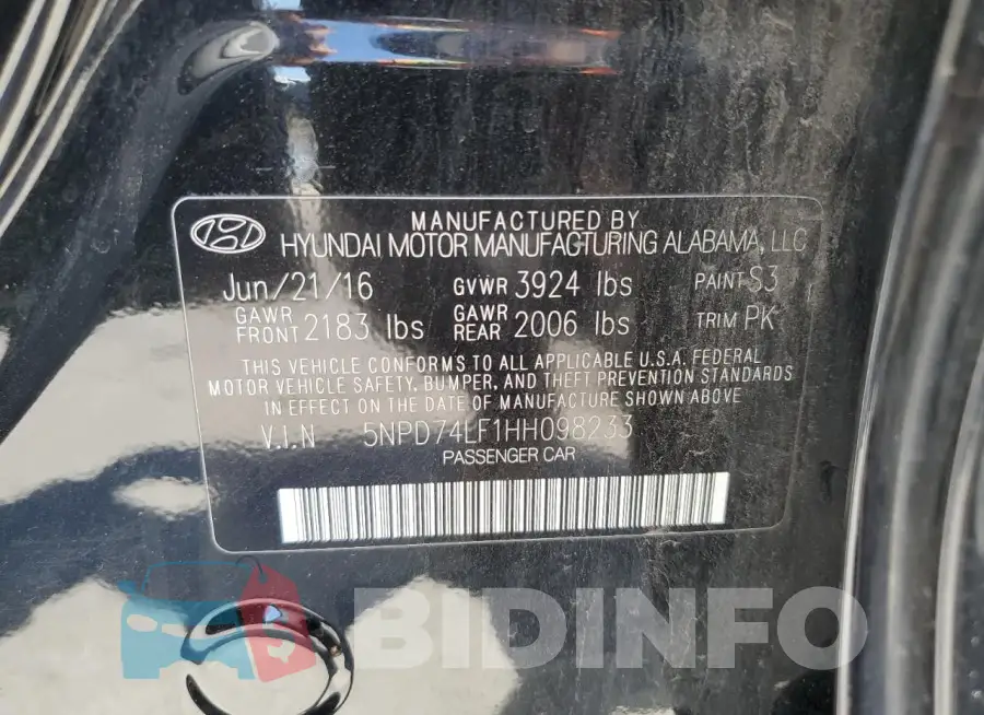 5NPD74LF1HH098233 Photo# 12