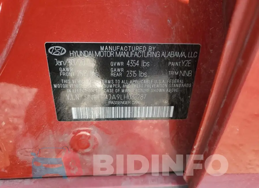 5NPEF4JA9LH031287 Photo# 12