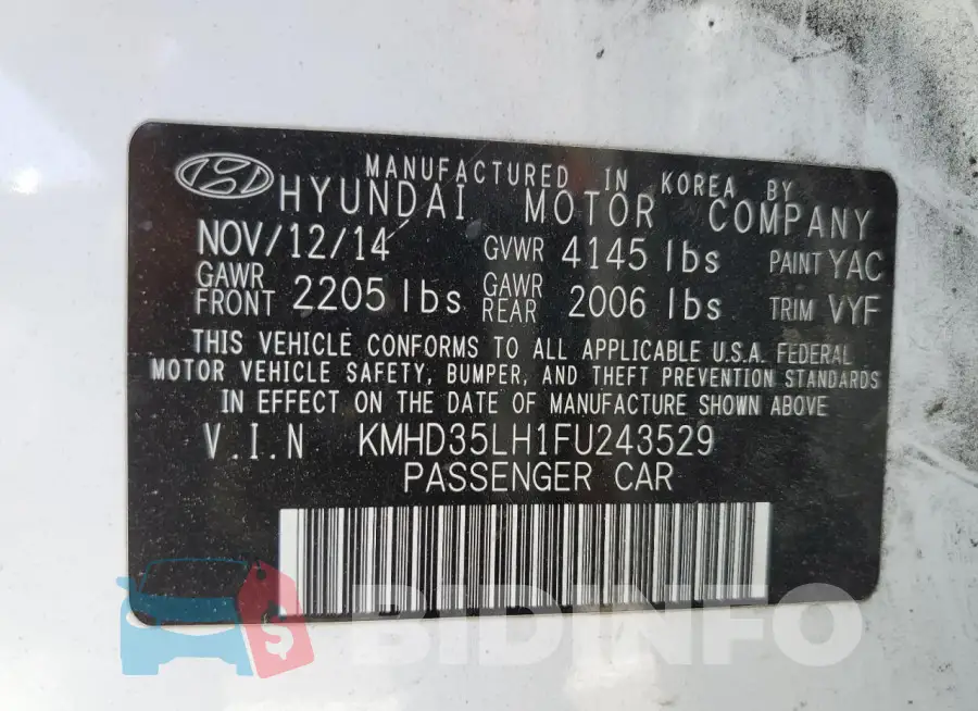 KMHD35LH1FU243529 Photo# 12