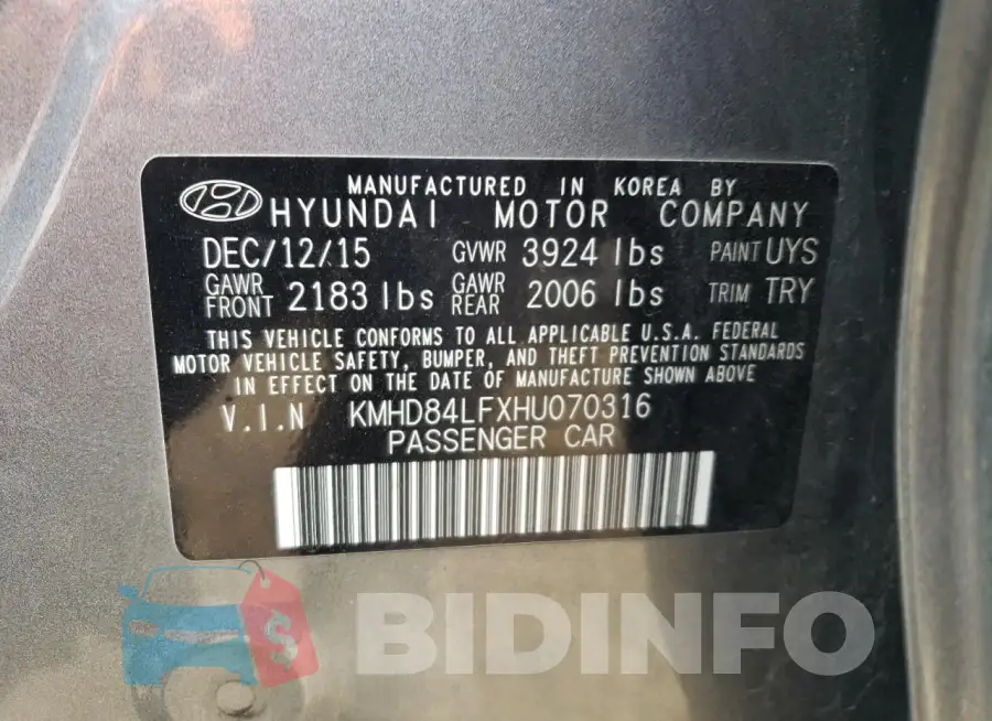 KMHD84LFXHU070316 Photo# 12
