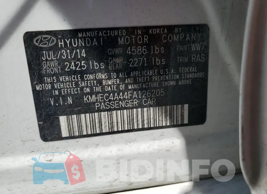 KMHEC4A44FA126205 Photo# 12
