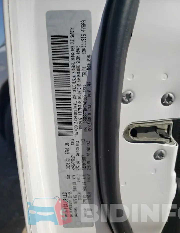 1C6RR6FT8KS741867 Photo# 12