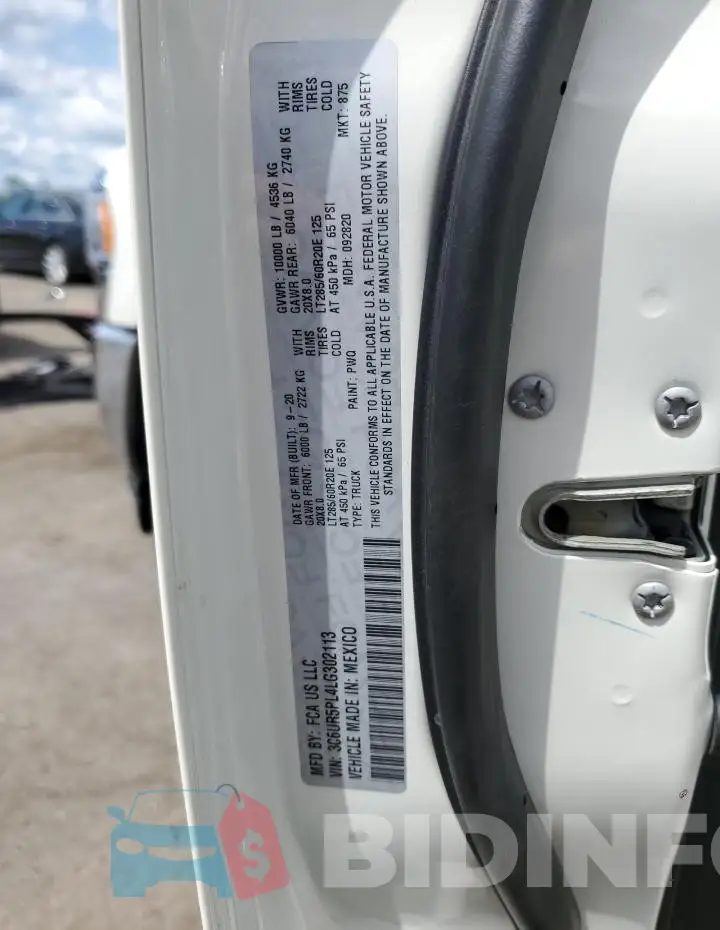 3C6UR5PL4LG302113 Photo# 12
