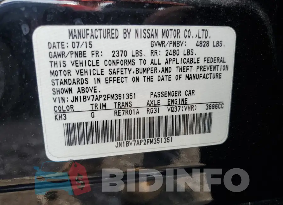 JN1BV7AP2FM351351 Photo# 12