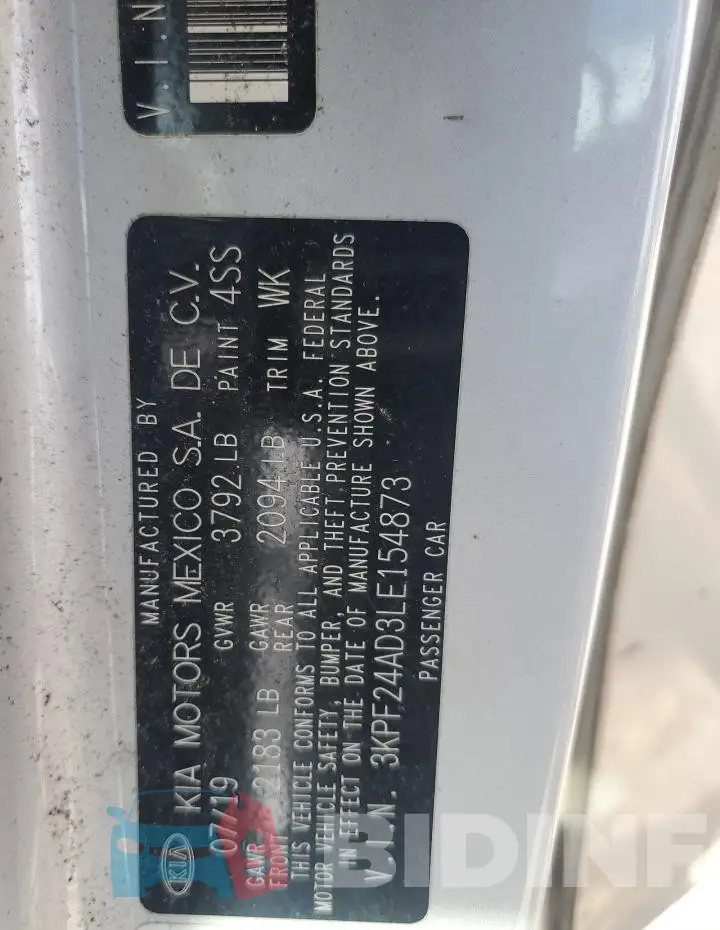 3KPF24AD3LE154873 Photo# 12