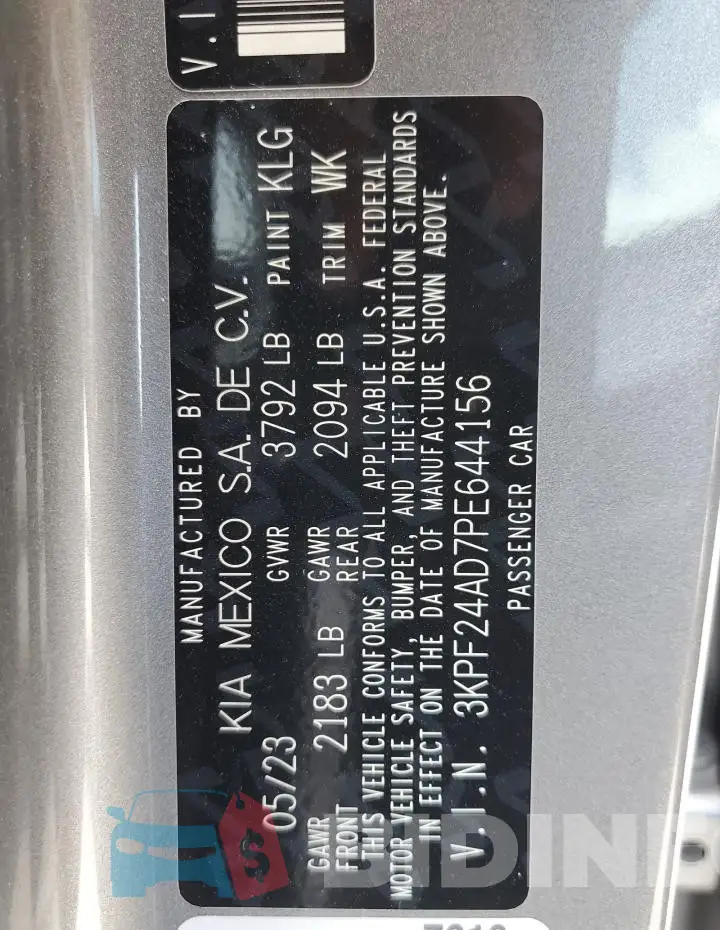 3KPF24AD7PE644156 Photo# 12