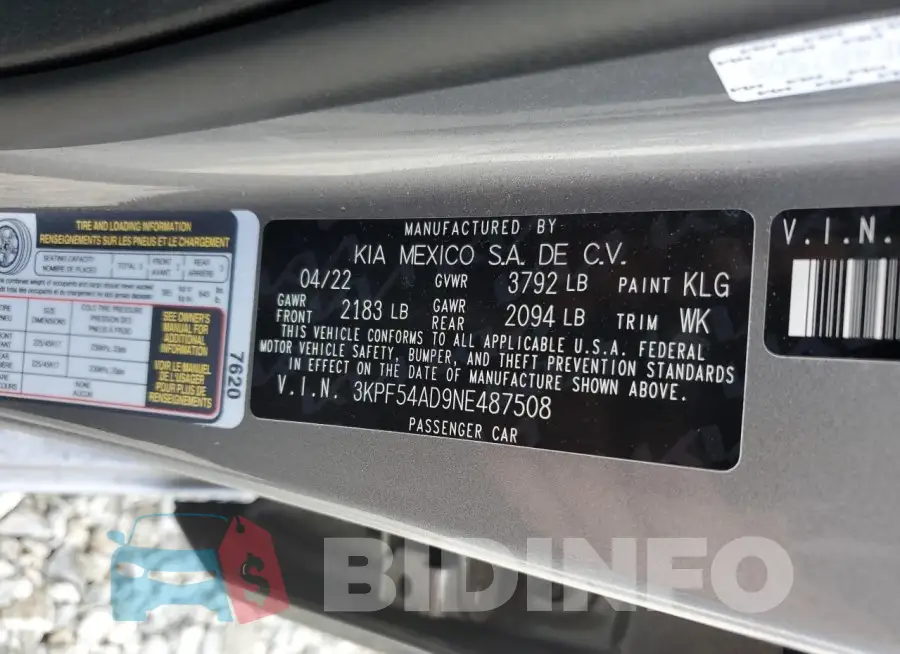 3KPF54AD9NE487508 Photo# 13