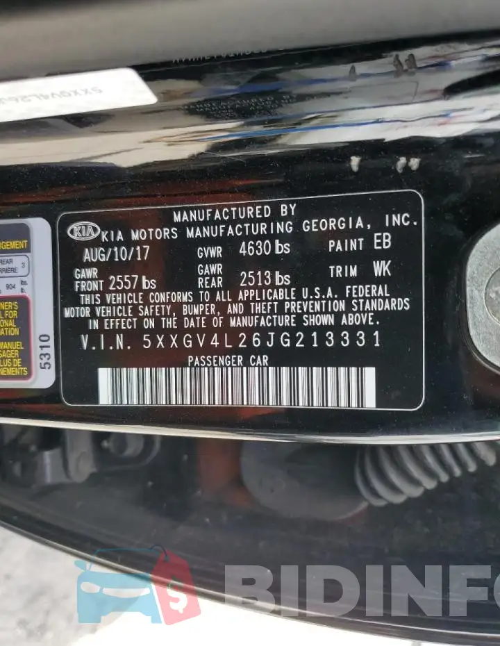 5XXGV4L26JG213331 Photo# 13