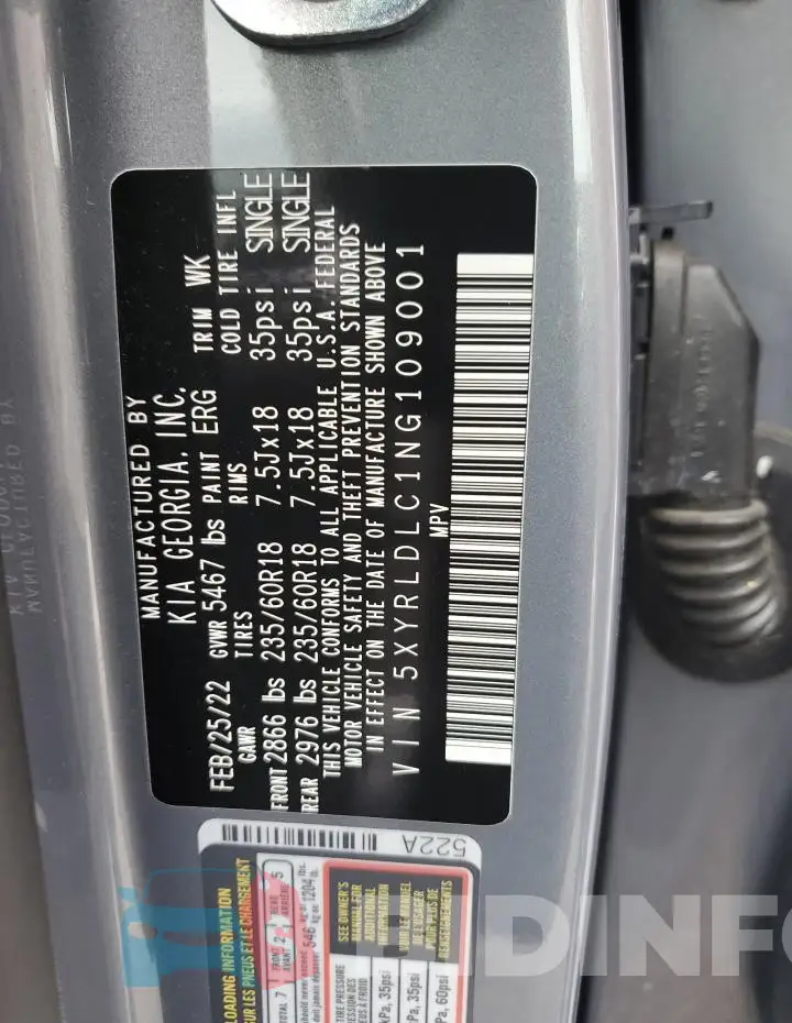 5XYRLDLC1NG109001 Photo# 13