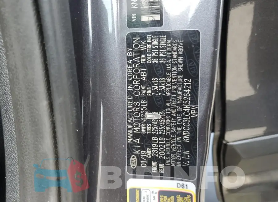 KNDCC3LC4K5264212 Photo# 12