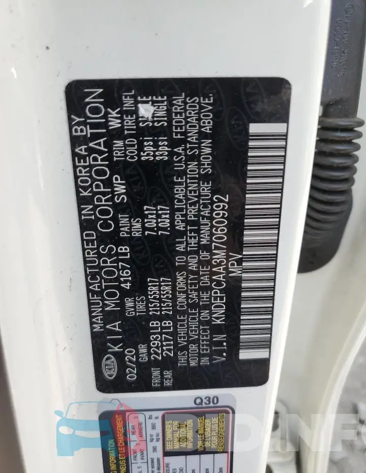 KNDEPCAA3M7060992 Photo# 13