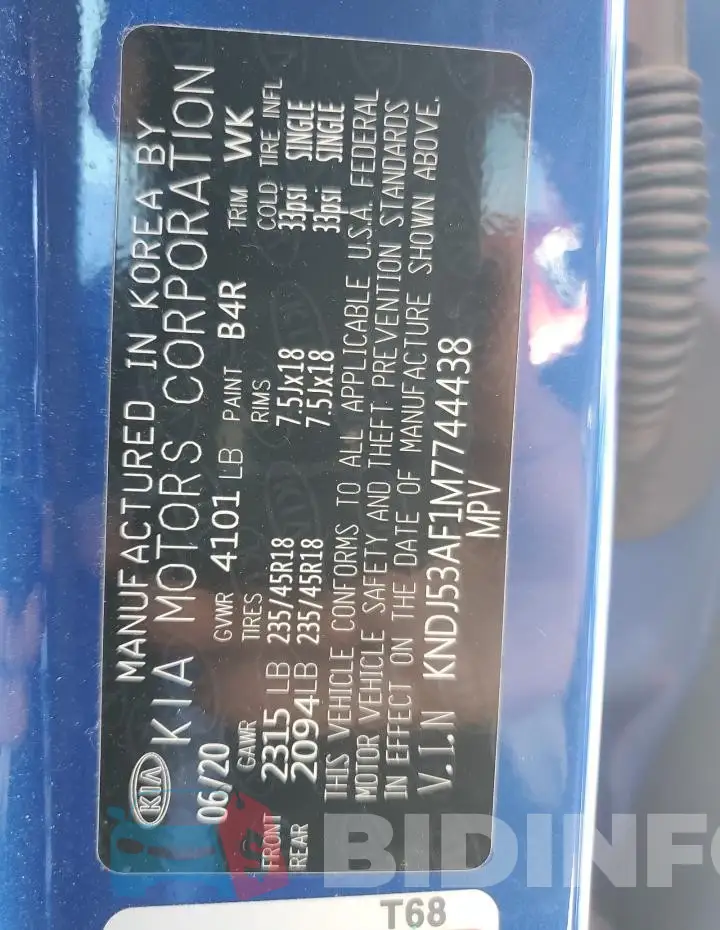 KNDJ53AF1M7744438 Photo# 13