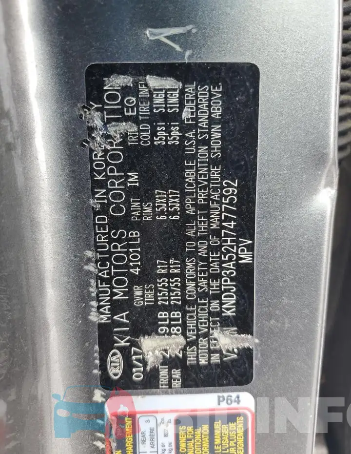 KNDJP3A52H7477592 Photo# 13