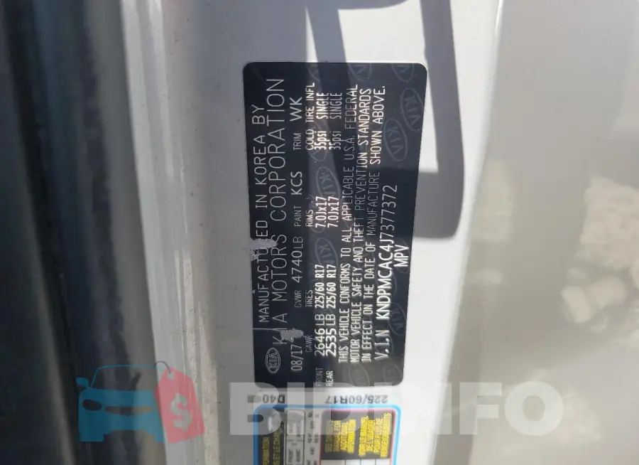 KNDPMCAC4J7377372 Photo# 13