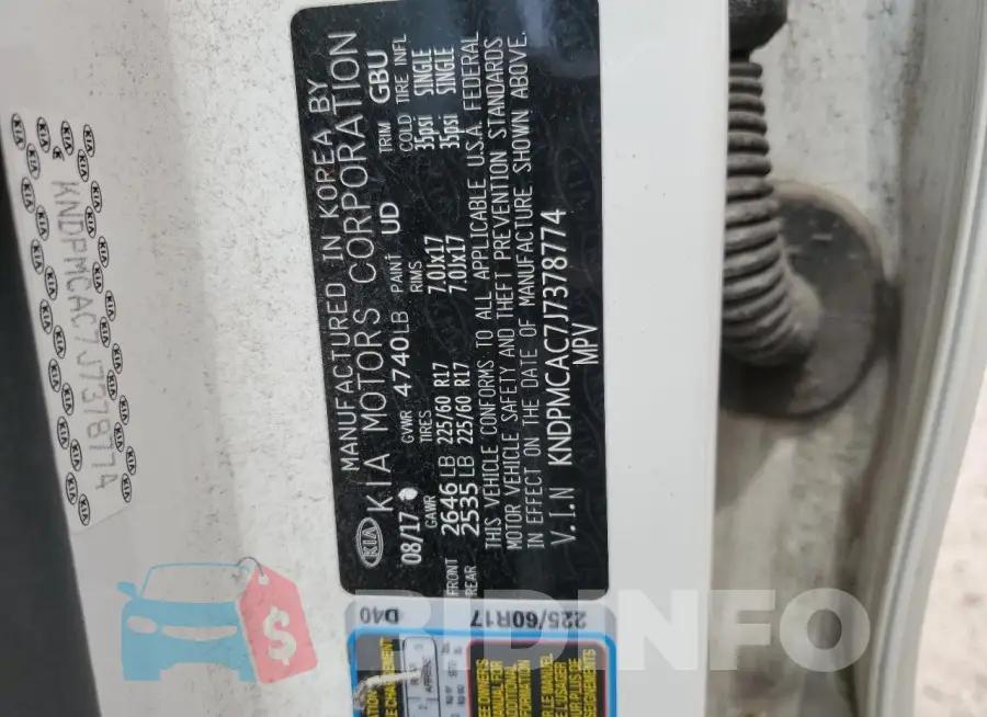 KNDPMCAC7J7378774 Photo# 13