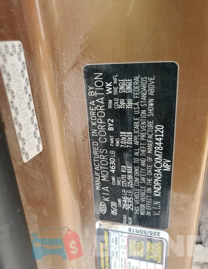 KNDPN3ACXM7844120 Photo# 13