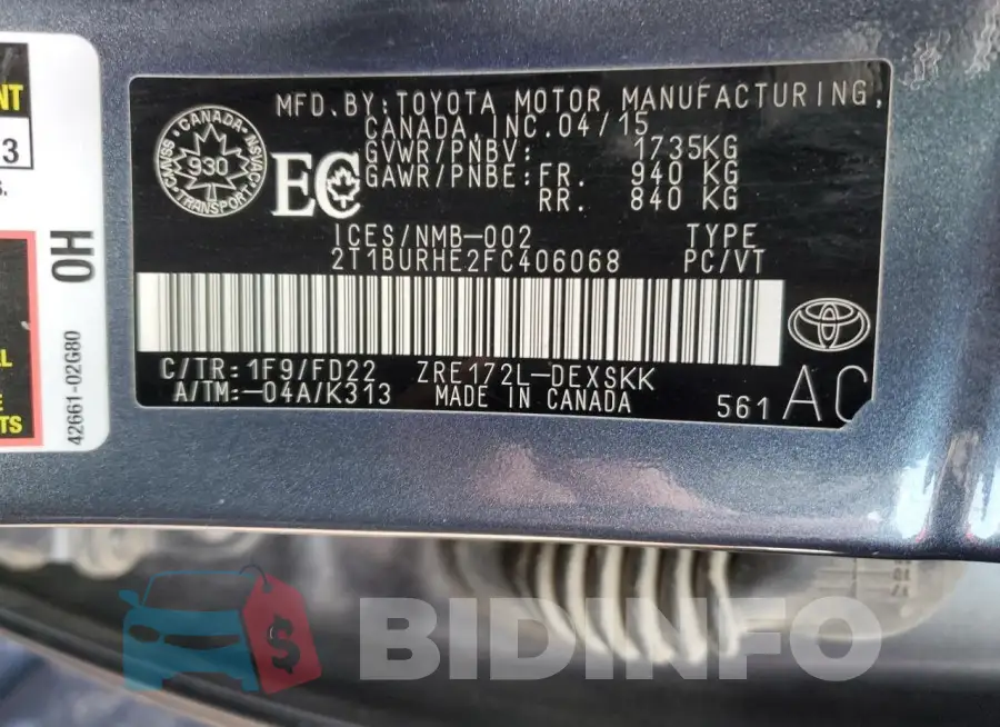 2T1BURHE2FC406068 Photo# 12