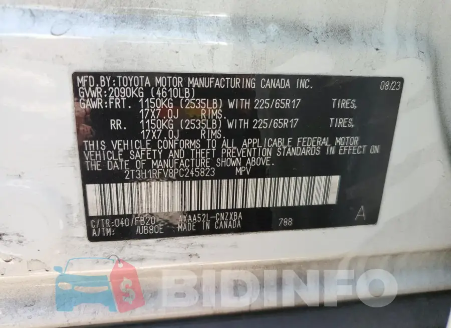 2T3H1RFV8PC245823 Photo# 12