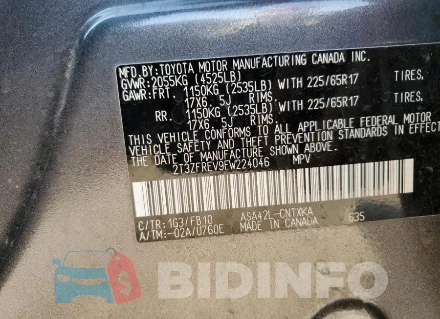 2T3ZFREV9FW224046 Photo# 13
