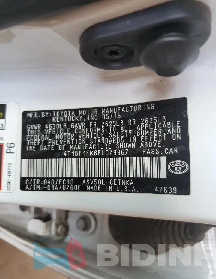 4T1BF1FK6FU079967 Photo# 12