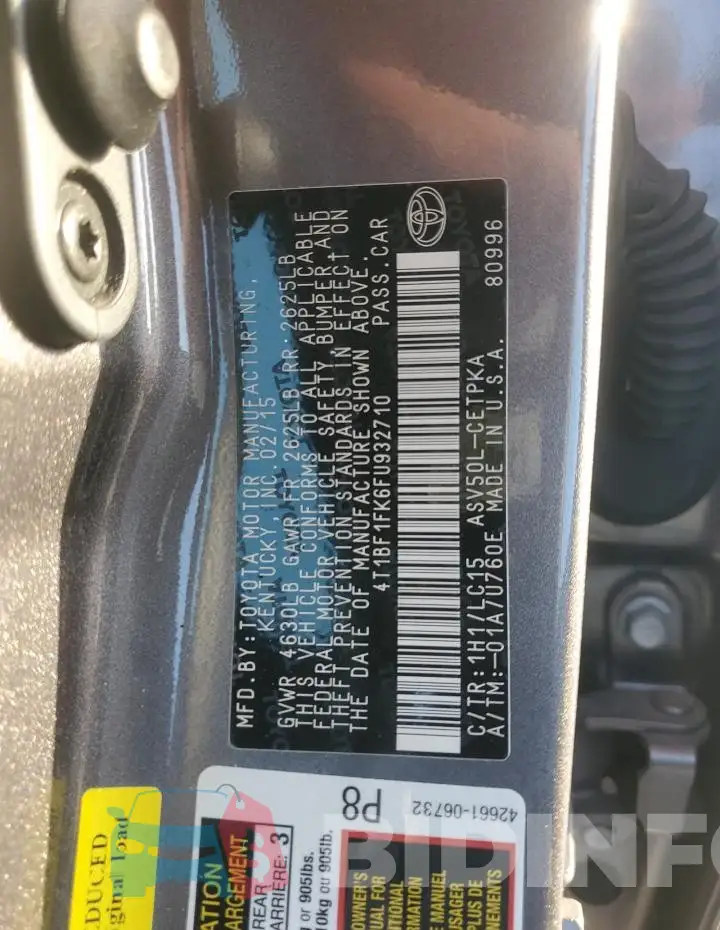 4T1BF1FK6FU932710 Photo# 13