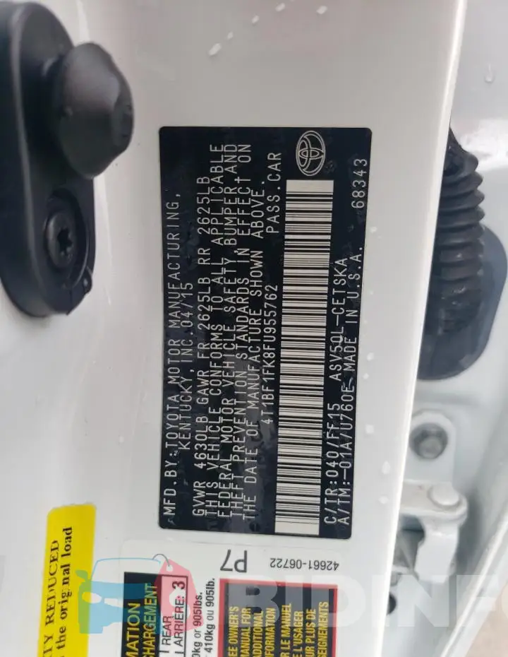 4T1BF1FK8FU955762 Photo# 12