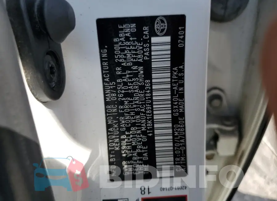 4T1BK1EB9FU184368 Photo# 13