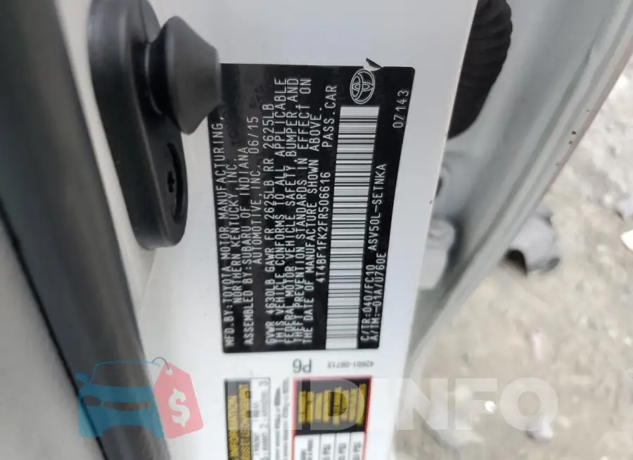4T4BF1FK2FR506616 Photo# 12