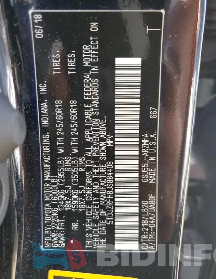 5TDJZRFH8JS884408 Photo# 13