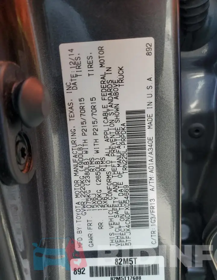 5TFJX4CN0FX054669 Photo# 13