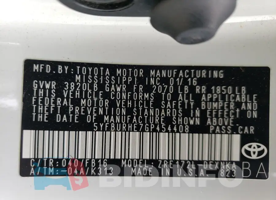 5YFBURHE7GP454408 Photo# 12
