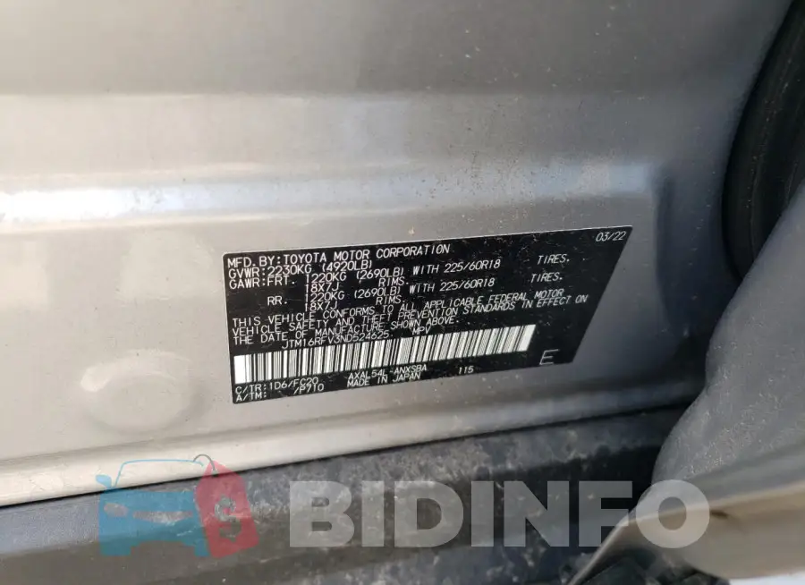 JTM16RFV3ND524625 Photo# 13