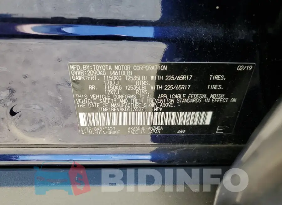 JTMP1RFV8KD513527 Photo# 12