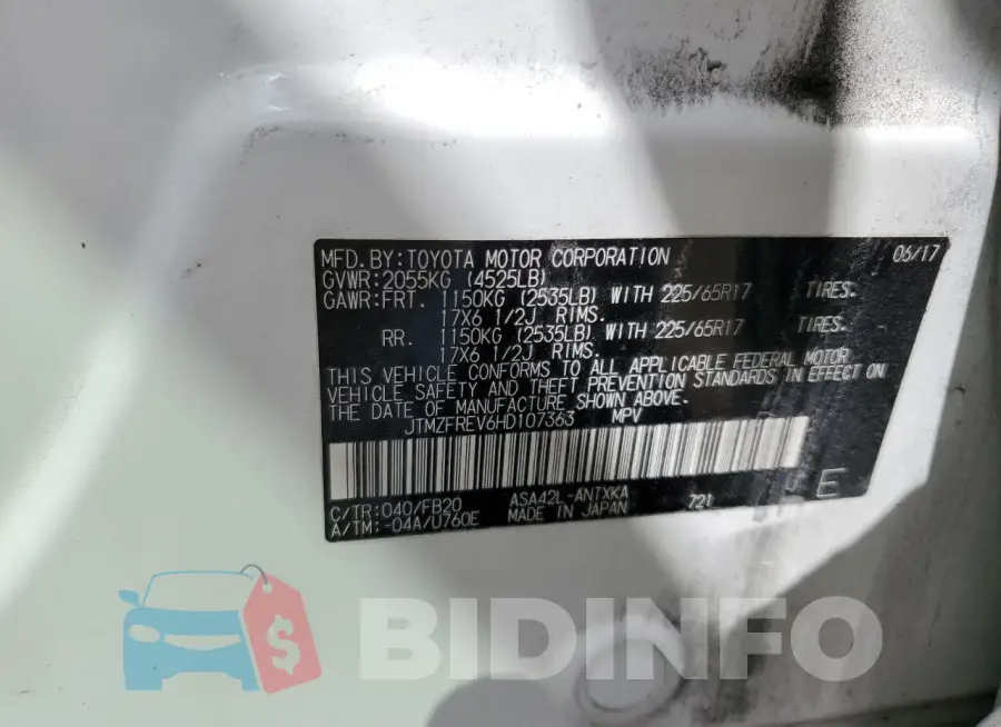 JTMZFREV6HD107363 Photo# 13