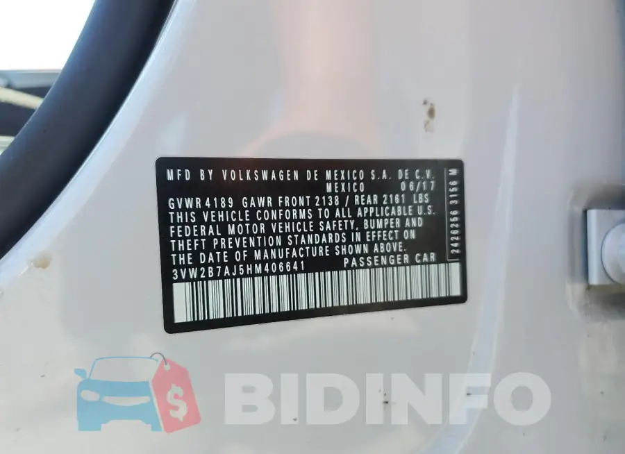 3VW2B7AJ5HM406641 Photo# 12