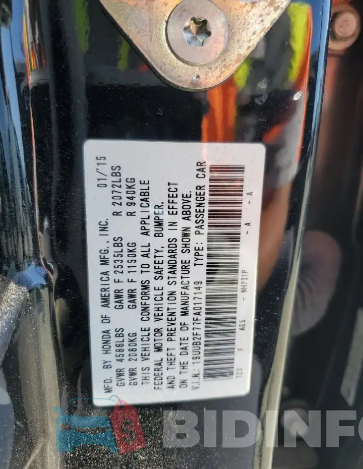 19UUB2F77FA017149 Photo# 12