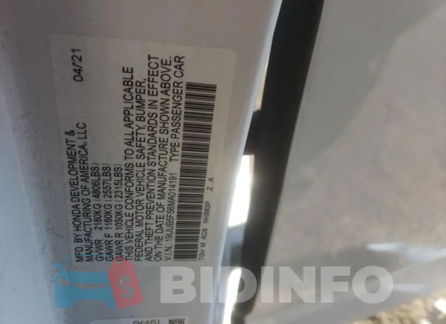 19UUB5F56MA014191 Photo# 13