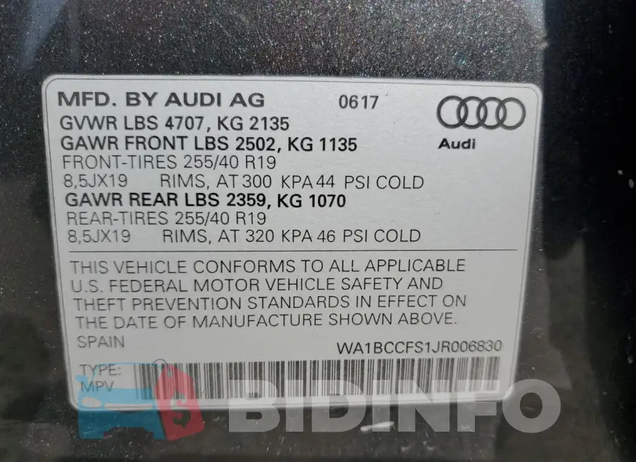 WA1BCCFS1JR006830 Photo# 14