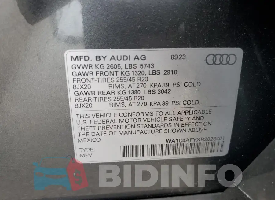 WA1C4AFYXR2023401 Photo# 13