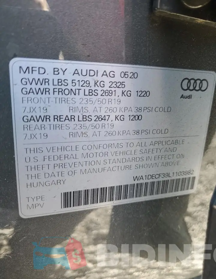 WA1DECF39L1103982 Photo# 13