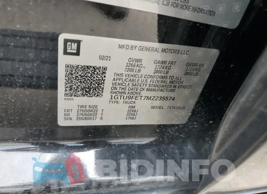 1GTU9FET7MZ235574 Photo# 12